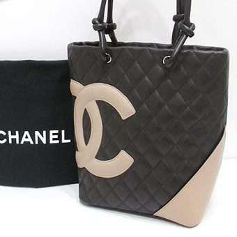 CHANEL シャネル カンボンライン コピー CH-BAG009  ミディアム ココマーク Bランク カーフレザー ブラウン ベージュ オレンジ トートバッグ